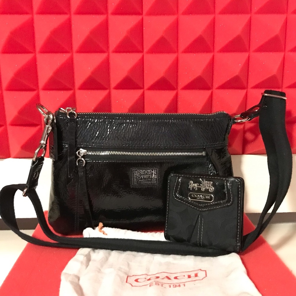 Authentic Coach Patent Leather Crossbody & Wallet